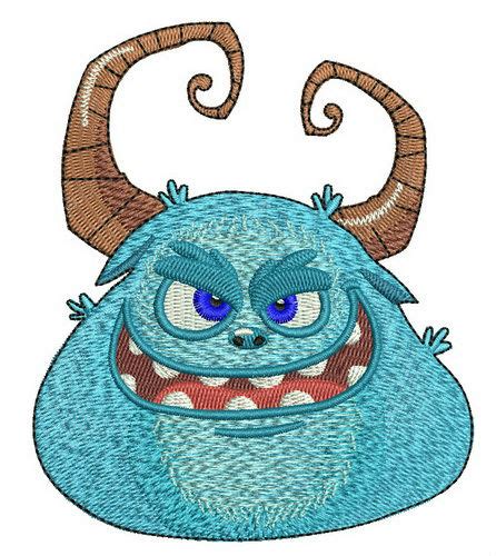 Blue Horny Monsters Muzzle Embroidery Design