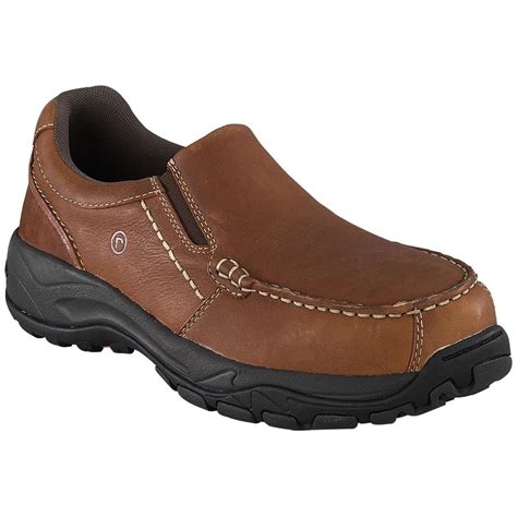 Mens Rockport Works Rk6748 Composite Toe Slip On Work Shoes Brown