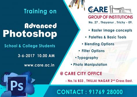 Adobe Photoshop Training - CARE Group of Institutions A ... Graphic design is the effective visual communication of an idea or concept.