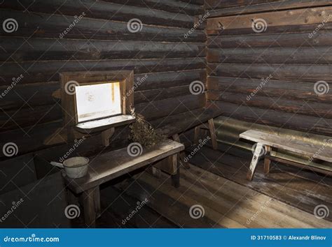 Interior Of The Russian Wooden Bath Stock Image Image Of Sweat Domestic 31710583