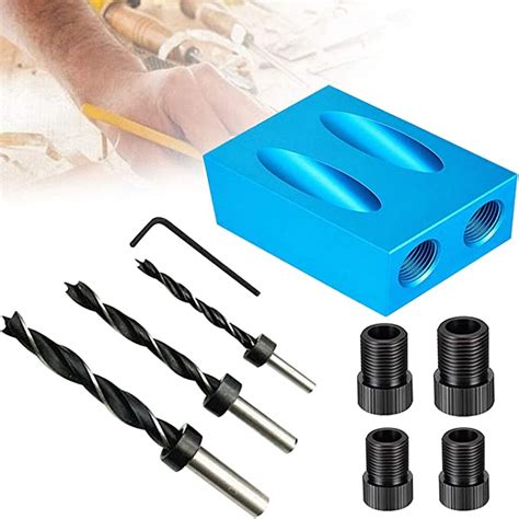 Upgraded 15 Degree Pocket Hole Screw Jig Dowel Drill Joinery Kit With