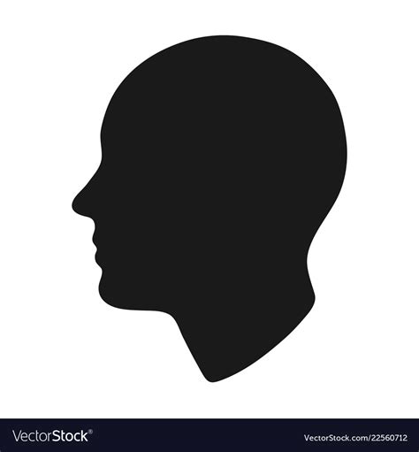 Bald Person Head Silhouette Royalty Free Vector Image