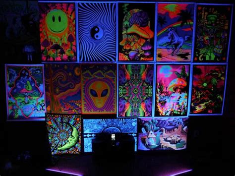 The bed is designed by michael weiss for vanguard furniture, fabric is vivacious stone. Trippin' BlackLight Room image by Paul Swanson | Hippie ...