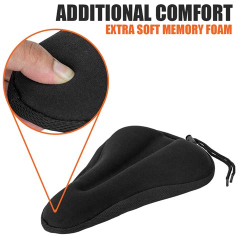 Bv Bike Seat Cover Extra Soft Memory Foam Bicycle Saddle Cushion For Stationary Bikes Indoor