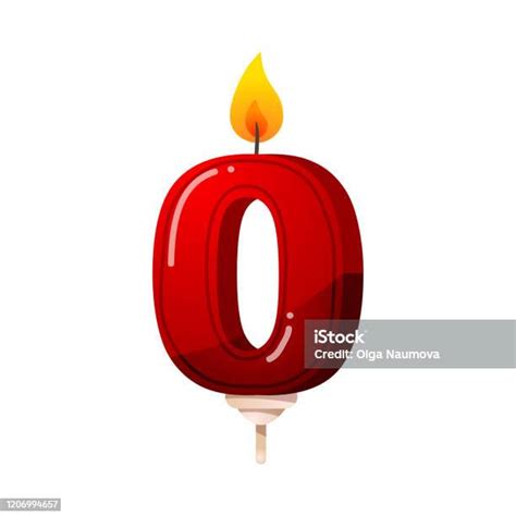 Number Zero Birthday Party Anniversary Candle Clipartrealistic 3d