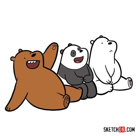 how to draw all three bears together we bare bears step by step drawing tutorials bear