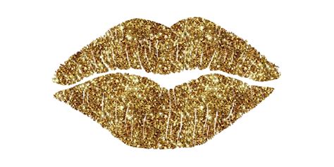 Gold Lips Png For Transparent Png Gold Glitter Kiss Png Png For