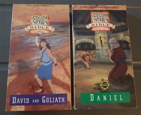Lot Of 2 The Animated Stories From The Bible David And Goliath Daniel