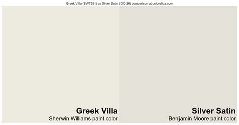 Sherwin Williams Greek Villa Sw Vs Benjamin Moore Silver Satin