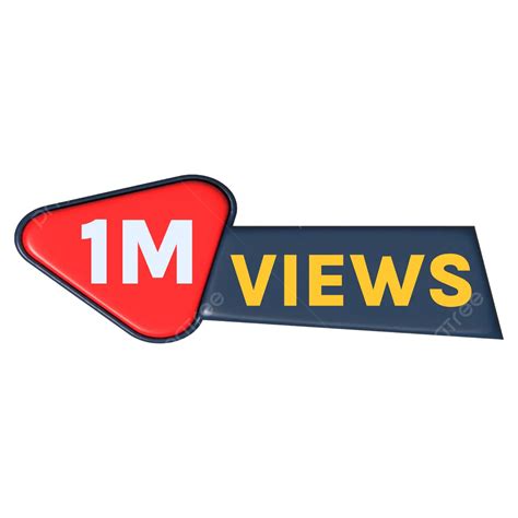 3d 1m Views Label Vector 1 Million Views One Million Views 1m Plus