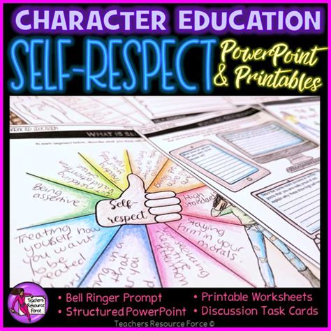 Self Respect Lesson Character Education Values Powerpoint Task Cards