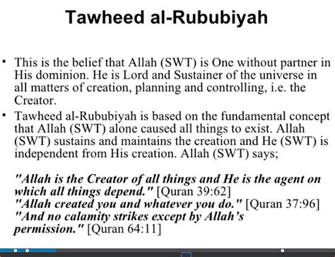 Tawheed Al Rububiyah He Is Lord Beliefs Words