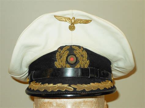 Ww2 German Kriegsmarine Schirmmütze Für Offizier Officer White Visor