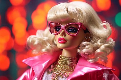 premium ai image barbie cute disco plastic doll portrait