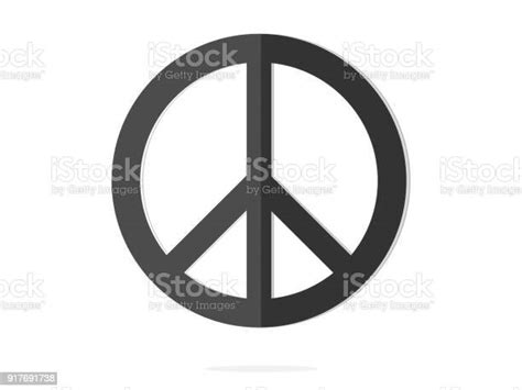 Isolated Black Peace Symbol Paperwork Icon Sign Flat Vector Design
