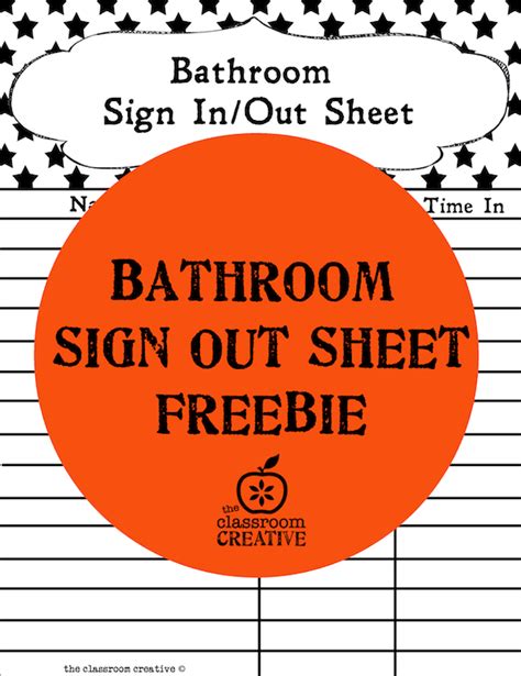 Free Printable Bathroom Sign Out Sheet Bathroom Sign Out Printable