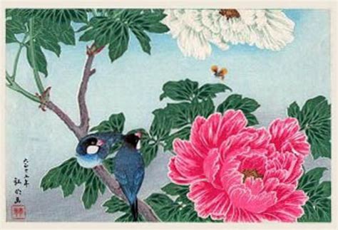 Shotei Takahashi Peony And Paddy Birds Japanese Art Open Database