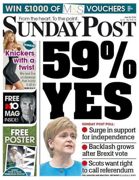 Sunday Post Says 59pc Of Scots Now Back Independence Journalism News