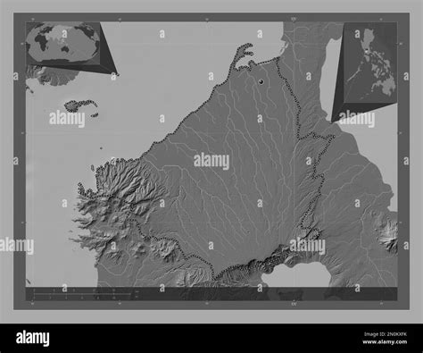 Cavite Province Of Philippines Bilevel Elevation Map With Lakes And