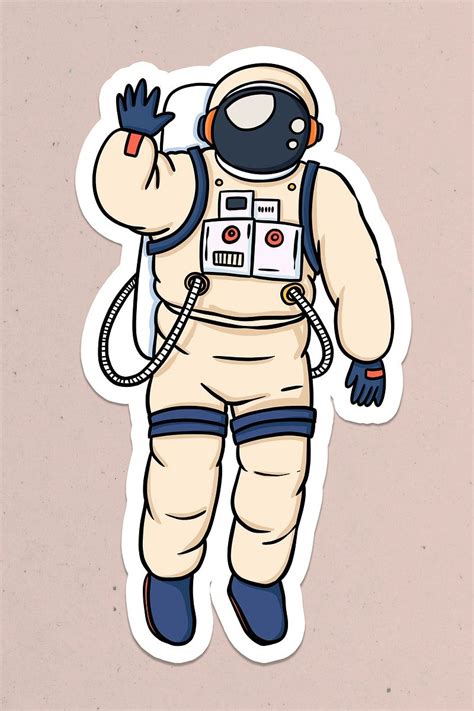 An Astronaut Sticker Is Shown On A Pink Background