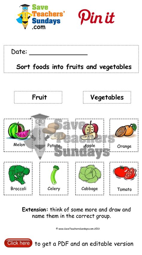 Classify As A Fruit Or A Vegetable Worksheets Go To