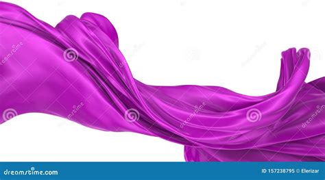 Wavy Fabric On A White Background 3d Rendering Stock Illustration