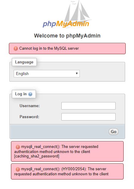 Mengatasi Error Authentication Method Unknown Phpmyadmin Di Ubuntu