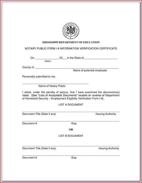 Canada Notary Form Notary Public For I 9 Form New Jersey I9 Form