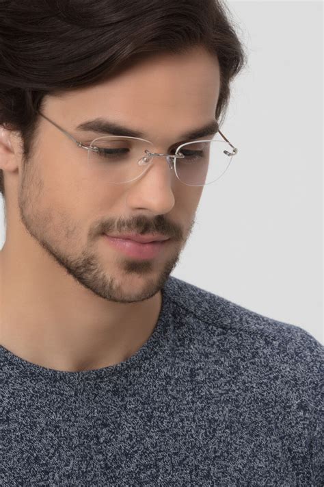 Potential Oval Silver Rimless Eyeglasses Eyebuydirect