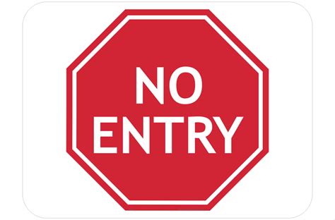 No Entry Sign Outline
