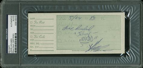 Lot Detail John Johnny Wadd Holmes Handwritten And Signed Cash