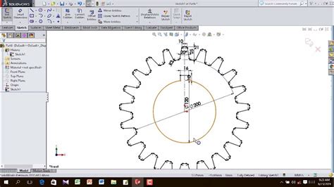 Solidworks Tutorial Gear 2d Sketch Youtube