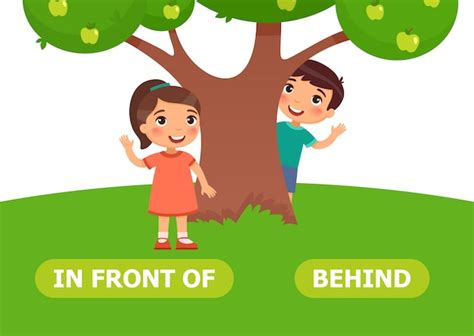 Behind And In Front Of Illustration Premium Vector