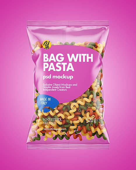 Download Free Frosted Plastic Bag With Tortiglioni Pasta Mockups Free Mockups Template
