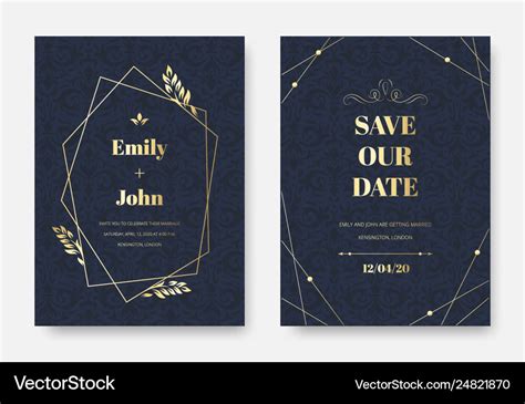 Modern Wedding Invitation Elegant Invite Card Vector Image