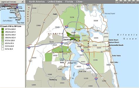 Jacksonville Zip Codes Map Florida City Jacksonville