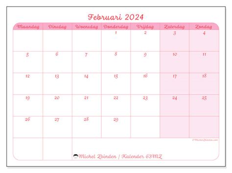 Kalender Februari 2024 63 Michel Zbinden Nl