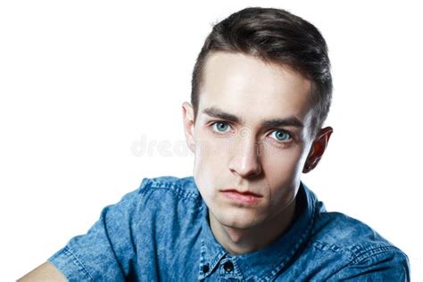 Serious Young Man Stock Photo Image Of Dark Isolated 69311274