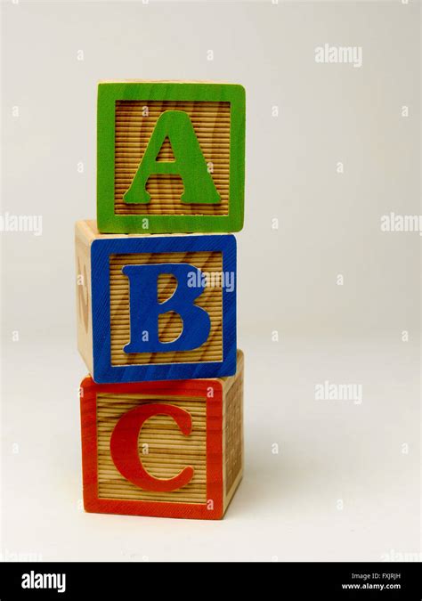 Kids Building Blocks Spelling The Word Abc Stock Photo Alamy