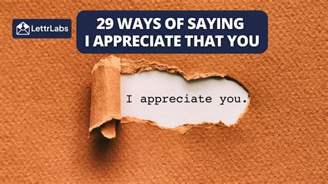 29 Ways Of Saying I Appreciate That You