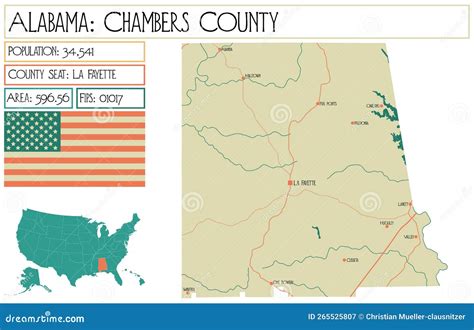 Map Of Chambers County In Alabama Usa Stock Vector Illustration Of