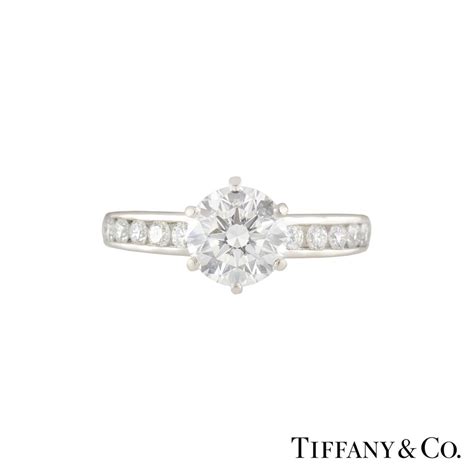 Tiffany And Co The Tiffany Setting With Diamond Band Ring 145ct Gvs1