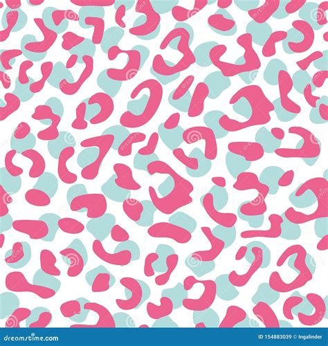 Seamless Pastel Leopard Vector Pattern Design Animal Pink White And