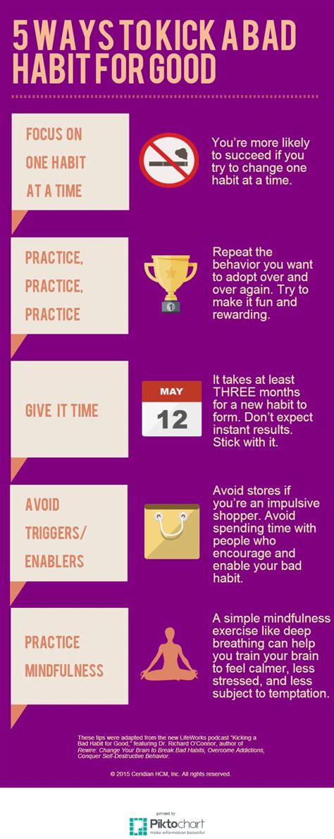 5 ways to kick a bad habit for good infographic lifeworks infographic habits life