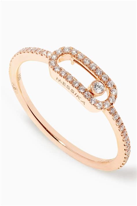 Shop Messika Gold Move Uno Pavé Diamond Ring In 18kt Rose Gold For