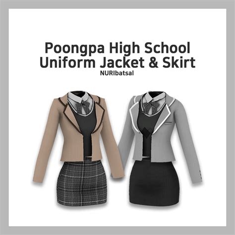 Nuribatsal Nuri Female Poong Pa High School Uniform Sims 4