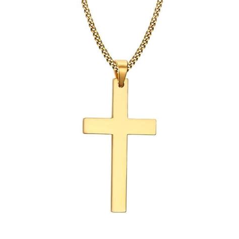 Gold Christian Cross Pendant Necklace For Men Classy Men Collection