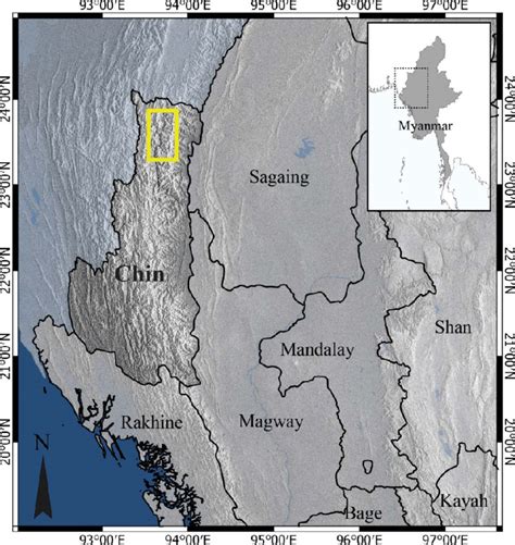 Geographical Location Of The Chin State Western Myanmar The Yellow