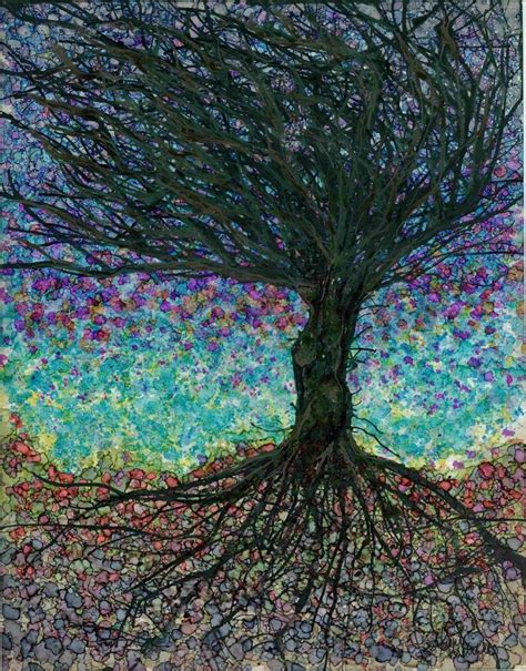 Tree At Night Mother Nature Abstract Painting Giclee Art Print Etsy
