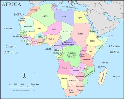 Fontes De Geografia E Geografia Da Religião Mapa Político Da África
